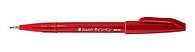 Маркер-кисть Pentel Brush Sign pen, 0.3мм, цвет красный, корпус красный