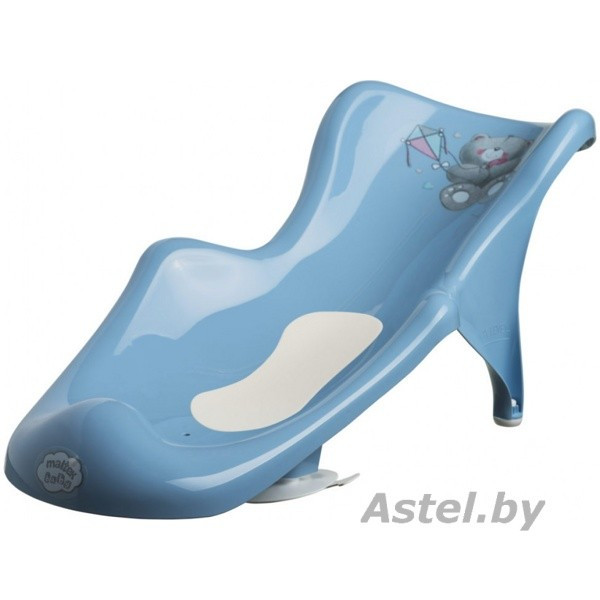 Горка для купания Maltex Мишка с нескользящим ковриком темно-голубая - фото 1 - id-p219390938