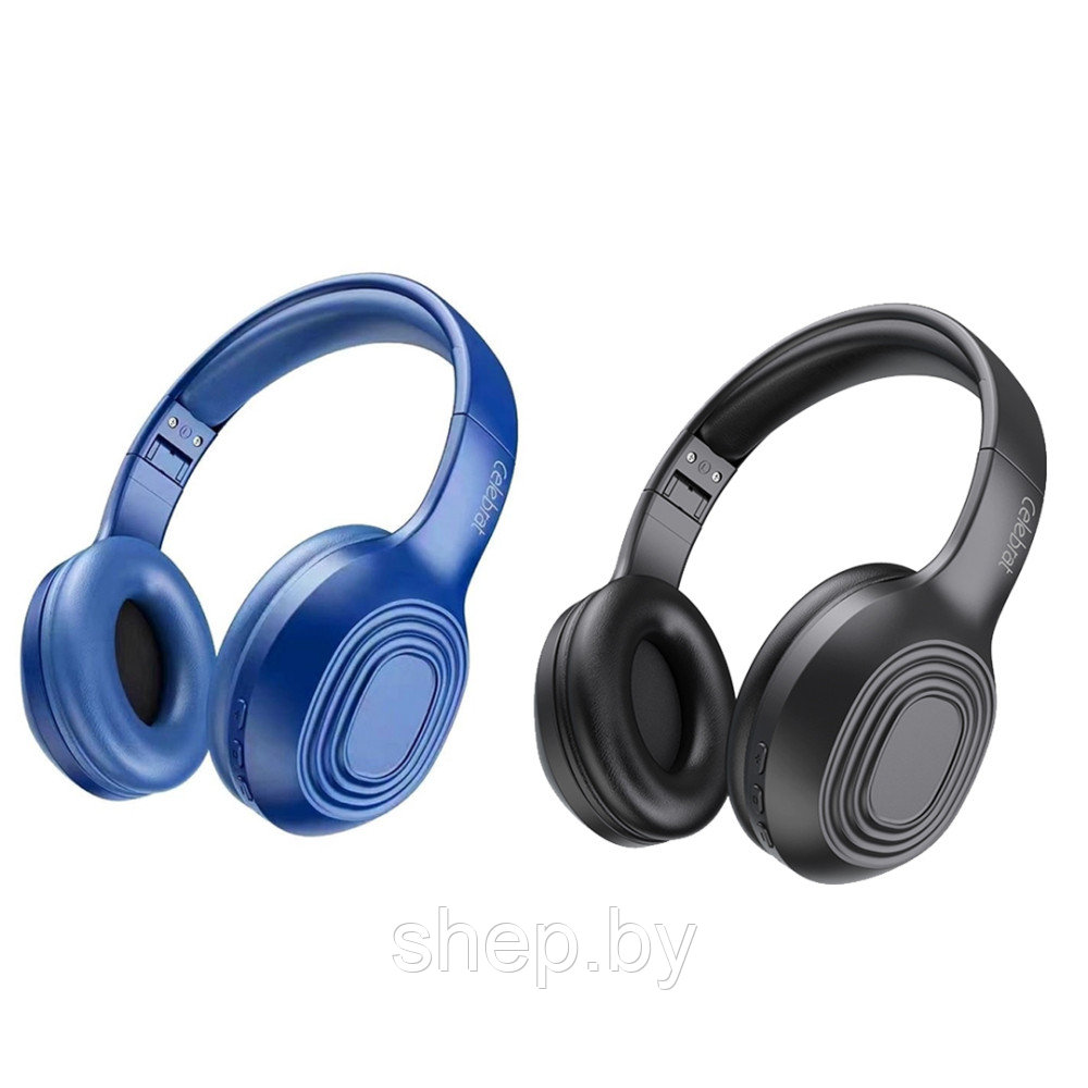 Беспроводные Bluetooth-наушники с микрофоном Celebrat A28 , 12 часов работы, цвет : синий, черный - фото 1 - id-p219391035