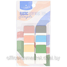 Закладки пластиковые "Lorex Plastic", 25x45 мм, 6 цветовx20 шт., ассорти пастель