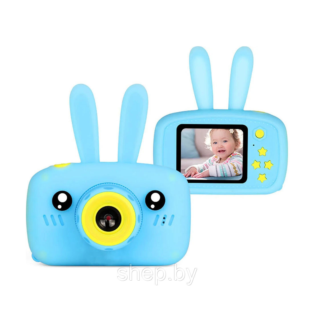 Детский цифровой Фотоаппарат Childrens Fun Camera Rabbit Зайчик с ушками цвет : розовый,голубой - фото 2 - id-p219404445