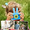 Детский цифровой  Фотоаппарат Childrens Fun Camera Rabbit Зайчик с ушками  цвет : розовый,голубой, фото 7