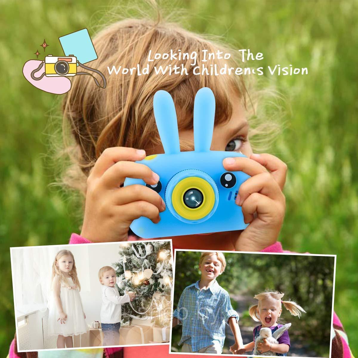 Детский цифровой Фотоаппарат Childrens Fun Camera Rabbit Зайчик с ушками цвет : розовый,голубой - фото 7 - id-p219404445