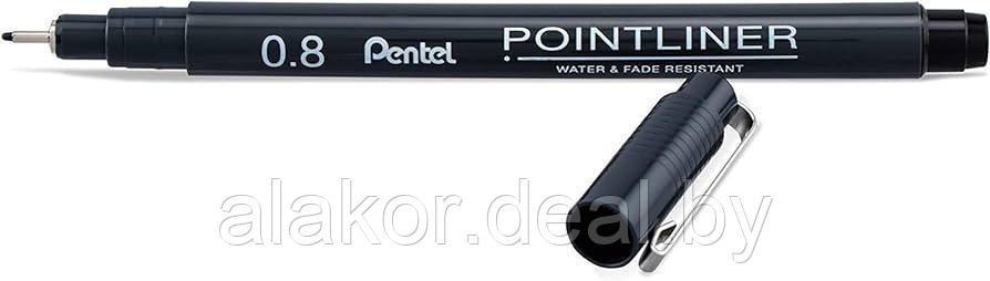Маркер-кисть Pentel Pointliner, 0.8мм, цвет черный, корпус черный - фото 1 - id-p219411741