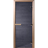 Стеклянная Дверь в баню Doorwood, 700*1800, 8мм (Графит прозрачная, стекло 8мм, 3 петли), фото 2