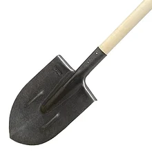 Комплект: Лопата штыковая из рельсовой стали с ребрами жесткости + Черенок