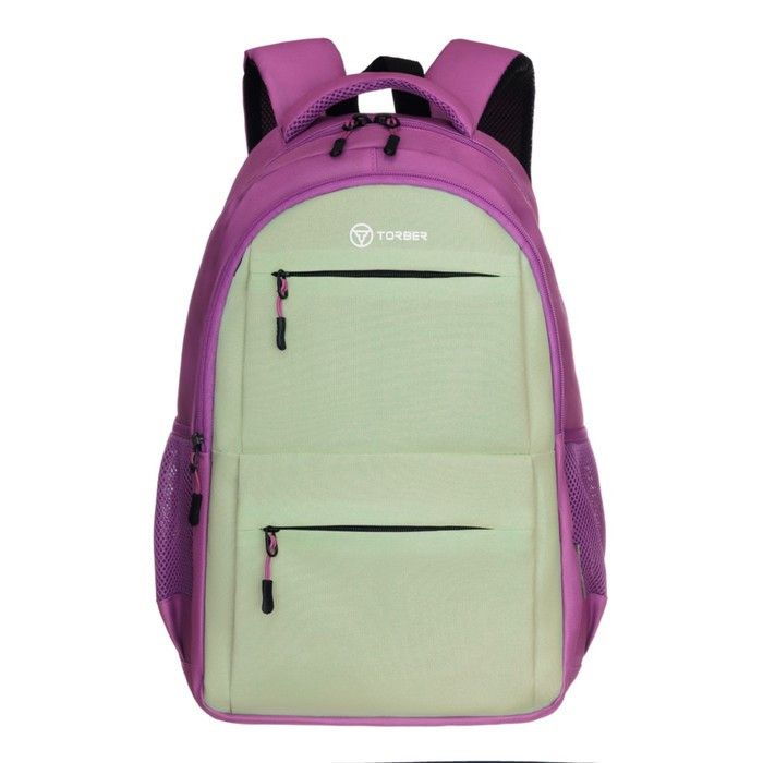 Рюкзак молодежный 45 х 30 х 18 см, эргономичная спинка, + мешок, TORBER CLASS X, розовый/салатовый - фото 2 - id-p219421658