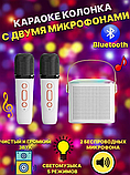 Мини-автомат для караоке для взрослых и детей/ Караоке система колонка Y1 + 2 беспроводных микрофона, фото 6