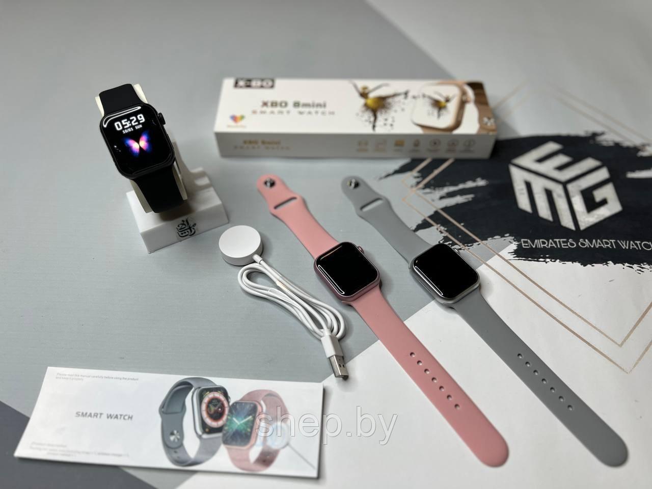 Спортивные смарт часы XBO 8mini с экраном 1.75 дюйма цвет : черный, серый, розовый - фото 4 - id-p219427631
