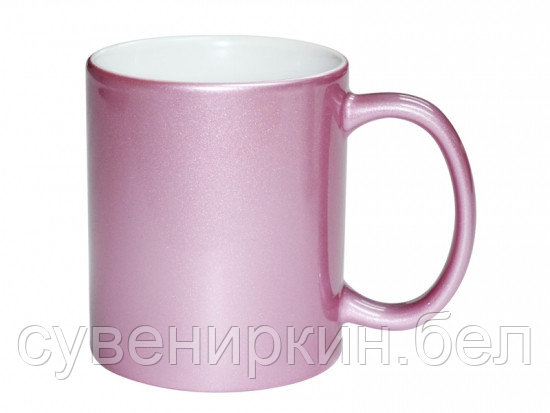Кружка розовая металлик с нанесением индивидуального изображением (фотокружка) - фото 1 - id-p31487085