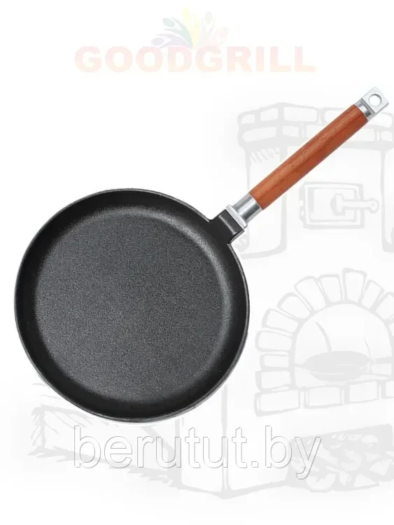Сковорода чугунная блинная 22 см со съемной ручкой GOODGRILL - фото 3 - id-p219429490