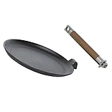 Сковорода чугунная блинная 24 см со съемной ручкой GOODGRILL, фото 4