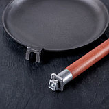 Сковорода чугунная блинная 24 см со съемной ручкой GOODGRILL, фото 7