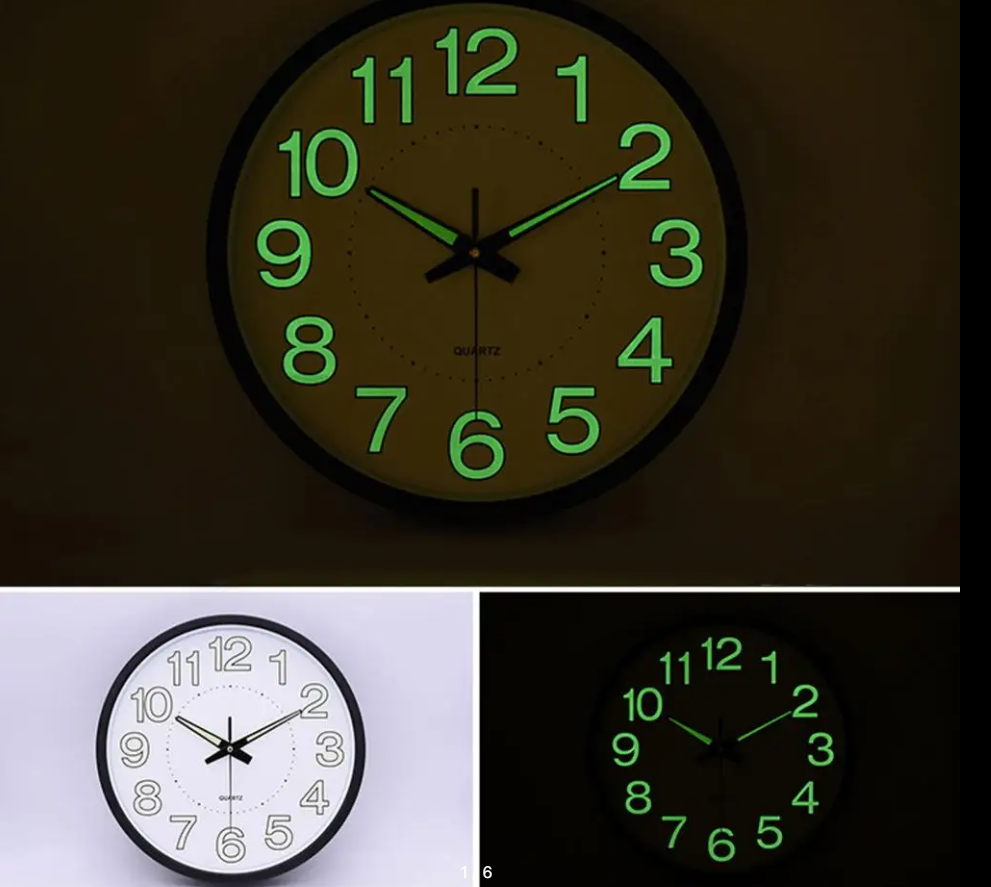 Часы настенные с большими цифрами светящиеся в темноте цифры, 30 см - фото 4 - id-p172850966