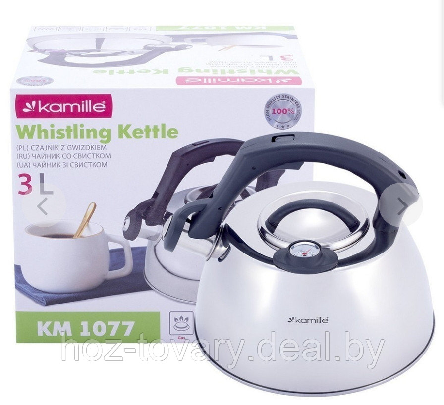 Чайник Kamille со свистком и термометром 3 л арт. KM 1077 - фото 1 - id-p219440844