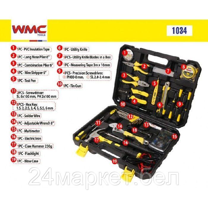 WMC TOOLS Набор инструментов 34пр, для электрика WMC TOOLS 1034 - фото 9 - id-p219418122