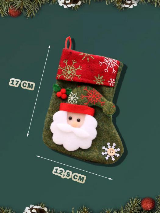 Новогодний носок для подарков на камин Декоративный сапожок деда мороза рождественский подарочный набор - фото 3 - id-p219441255
