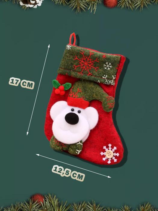 Новогодний носок для подарков на камин Декоративный сапожок деда мороза рождественский подарочный набор - фото 4 - id-p219441255