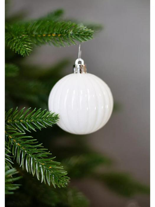 Елочные шары новогодние на елку белые Набор украшений игрушки пластиковые шарики 30 штук 6 см - фото 7 - id-p219441444