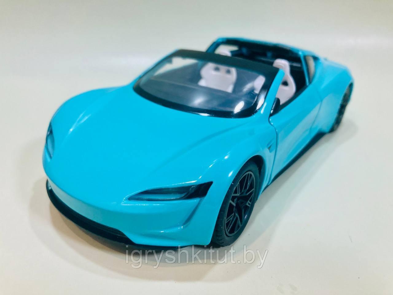 Машинка металлическая Тесла Convertible Tesla Roadster, свет, звук - фото 3 - id-p219441585