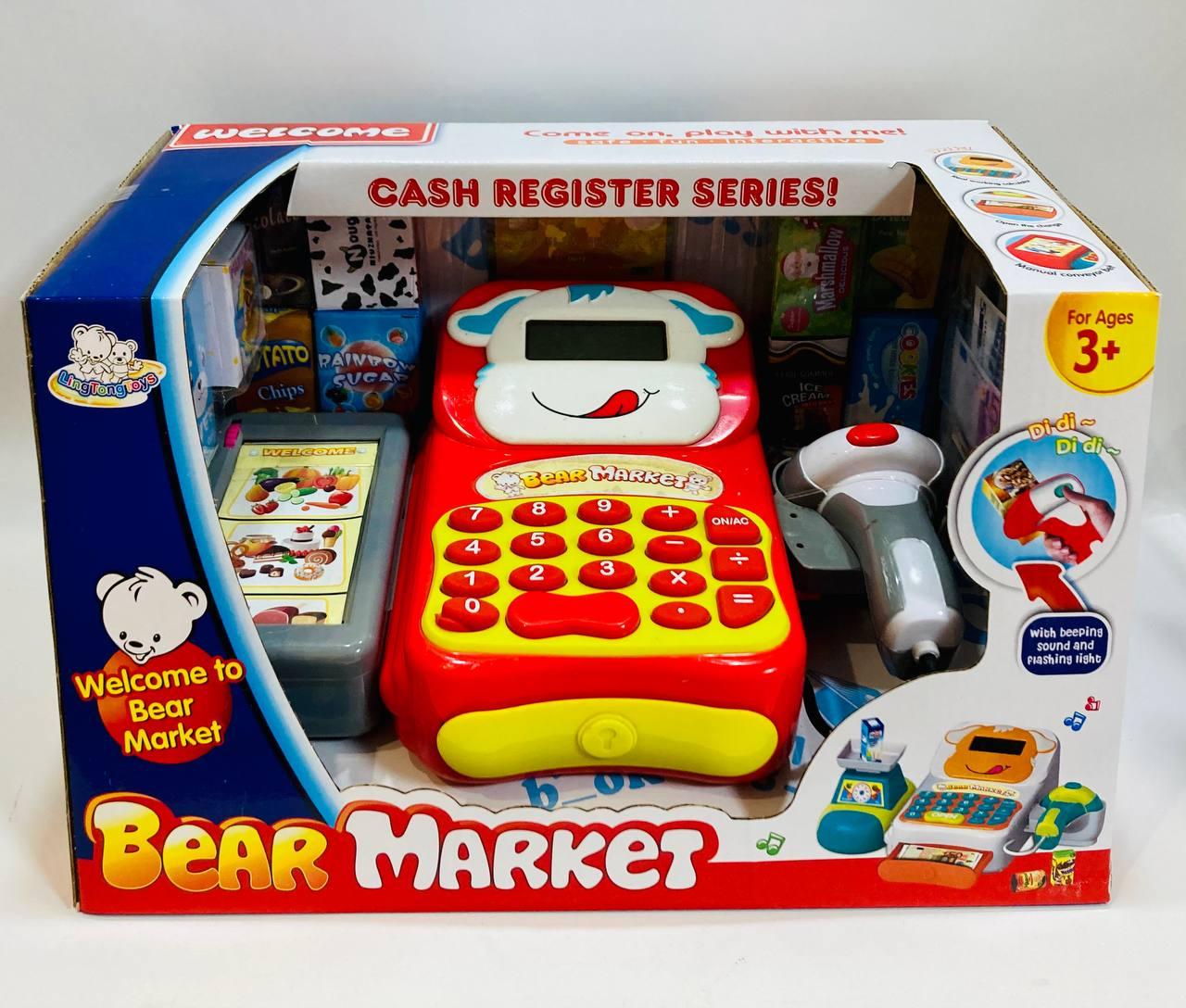 Игровой набор "Касса" Bear Market с аксессуарами, звуковые и световые эффекты - фото 1 - id-p190114308