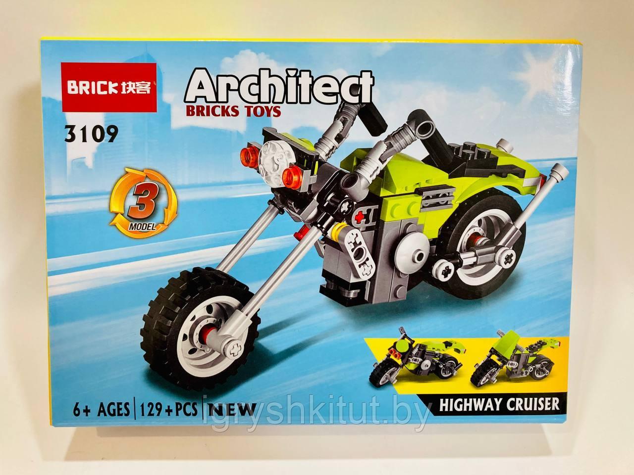 Конструктор Bricks (3 в 1) - Шоссейный мотоцикл Highway Cruiser, 129 деталей, 3 разных мотоцикла - фото 2 - id-p219446847
