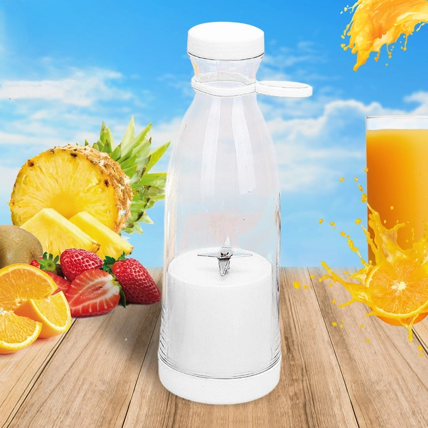 Портативный ручной бутылка-блендер для смузи Mini JuiceА-578, 420 ml Голубой - фото 4 - id-p219442799