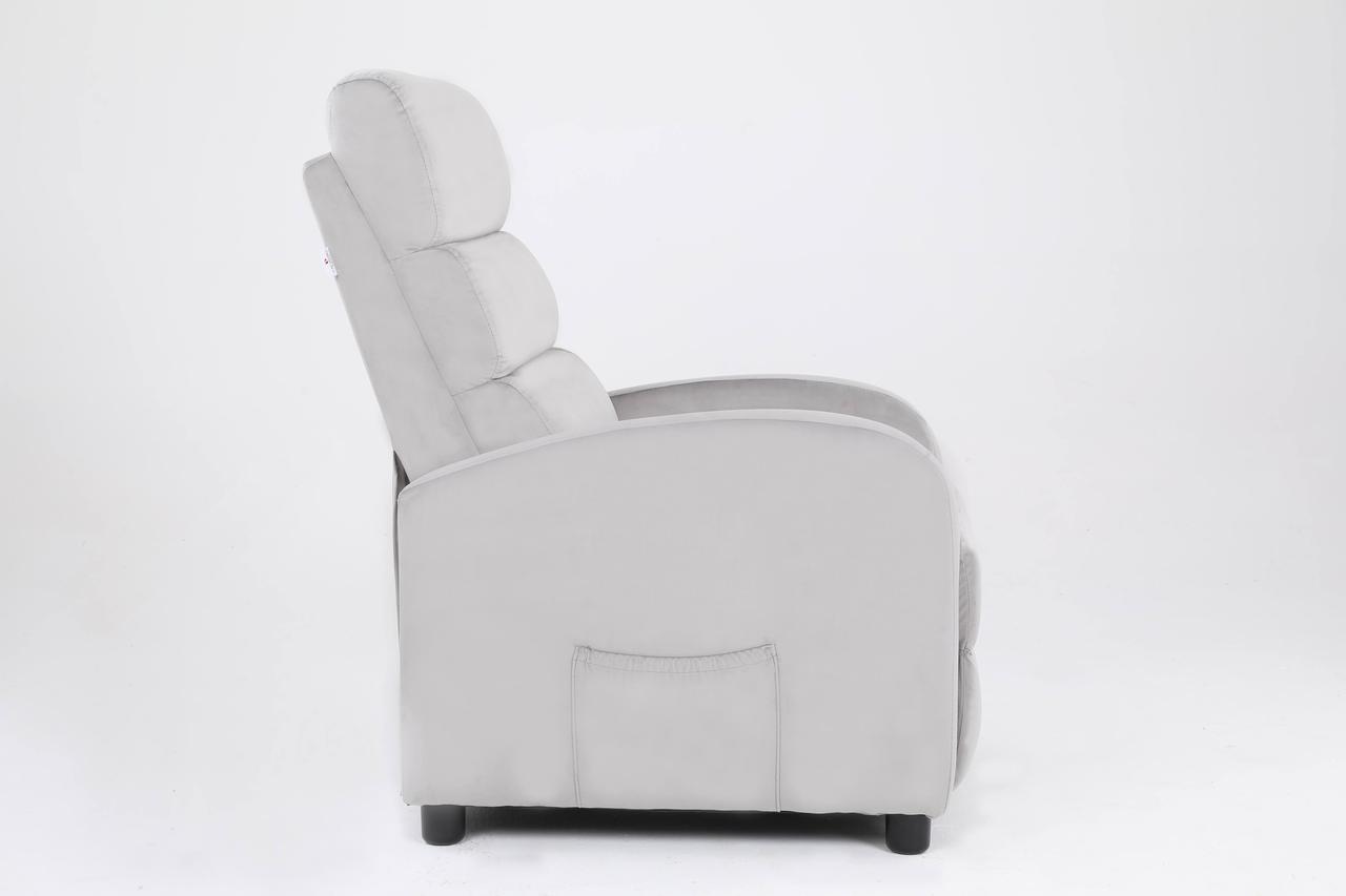 Кресло массажное Calviano 2164 серый велюр - фото 3 - id-p219449899