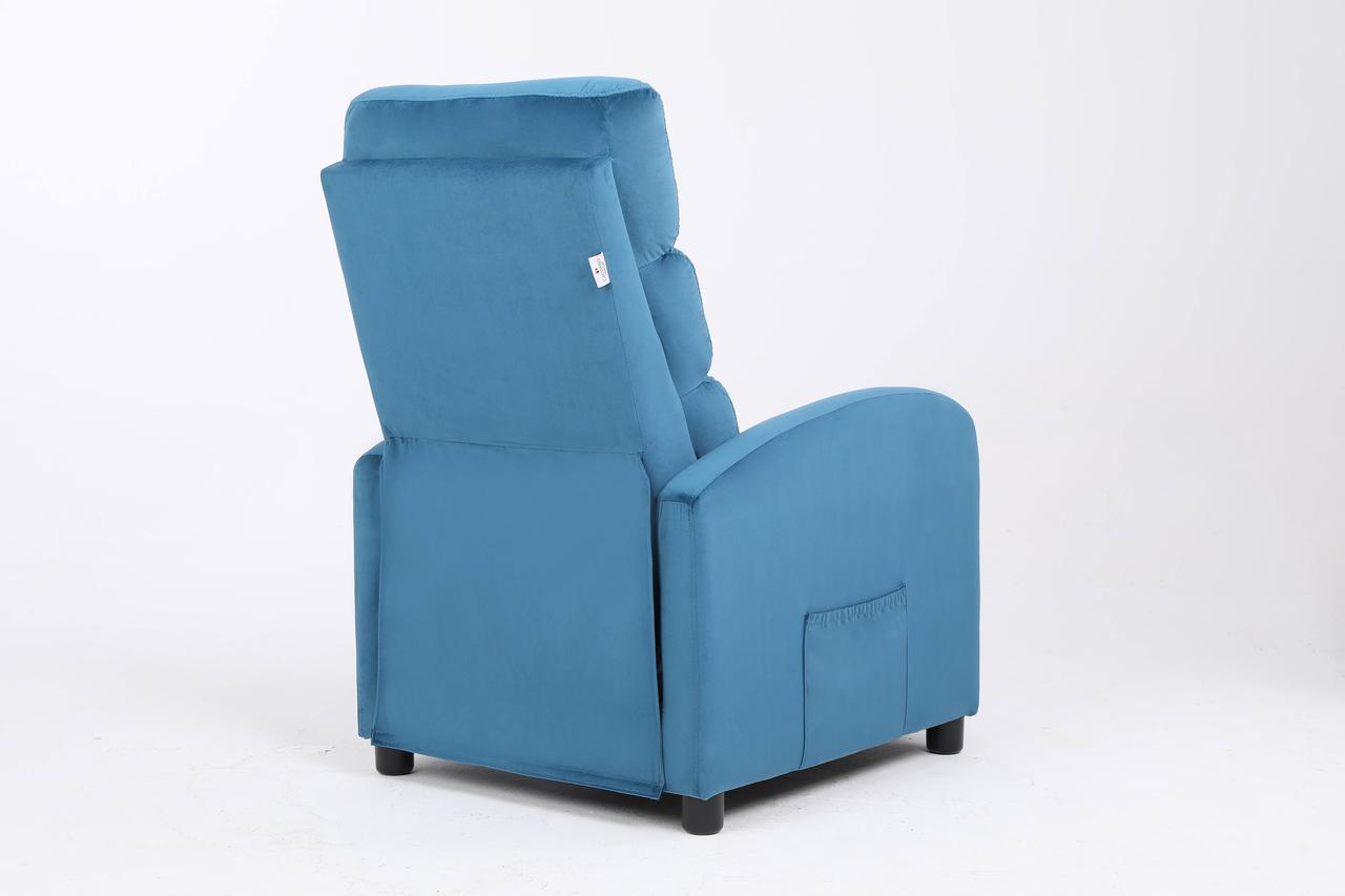 Кресло массажное Calviano 2164 синий велюр - фото 3 - id-p219449964
