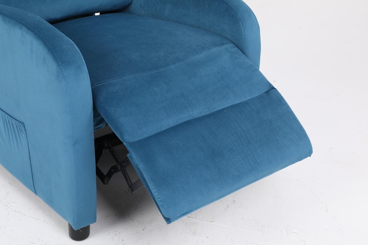 Кресло массажное Calviano 2164 синий велюр - фото 6 - id-p219449964