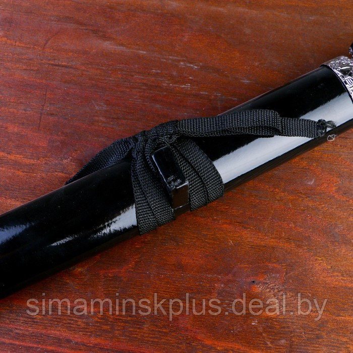 Сувенирное оружие «Катана на подставке», чёрные ножны с разводами, 100 см - фото 5 - id-p219451195