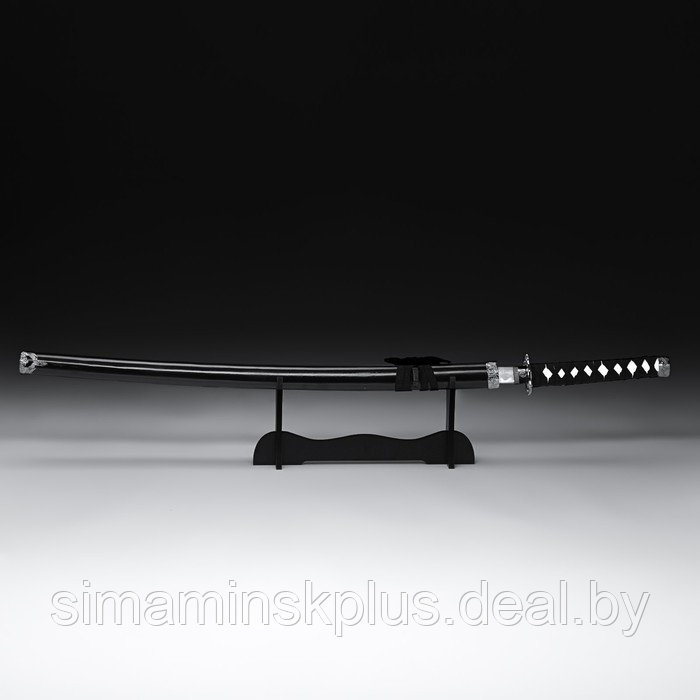 Сувенирное оружие «Катана на подставке», чёрные ножны с разводами, 100 см - фото 8 - id-p219451195
