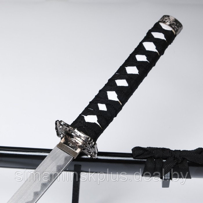 Сувенирное оружие «Катана на подставке», чёрные ножны с разводами, 100 см - фото 10 - id-p219451195