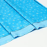 Лоскут Велюр на голубом фоне белые снежинки, 100*180см, фото 2