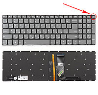 Клавиатура для ноутбука серий Lenovo IdeaPad 520-15 серая, серые кнопки, белая подсветка