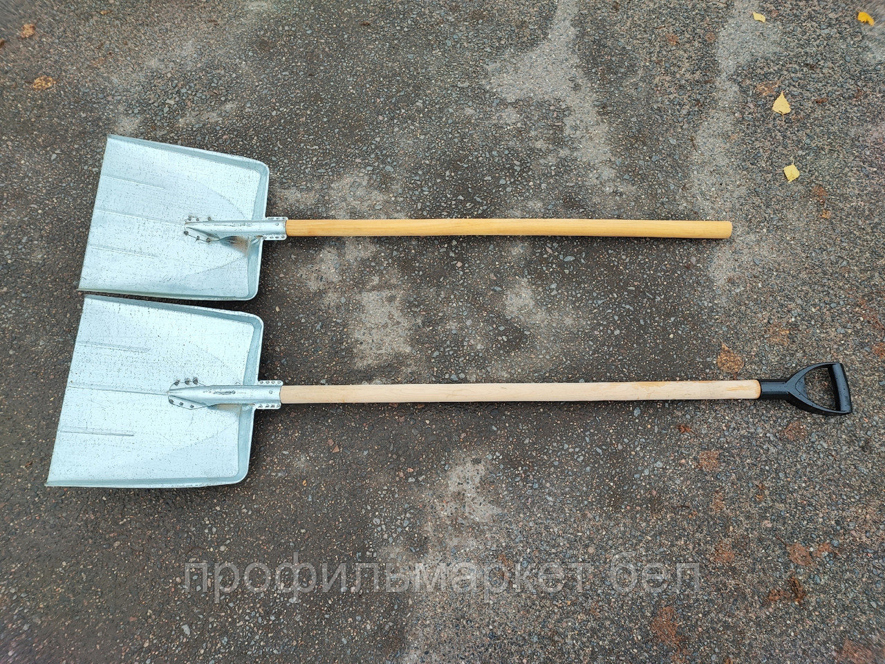 Снегоуборочная лопата металлическая с черенком - фото 5 - id-p219455748