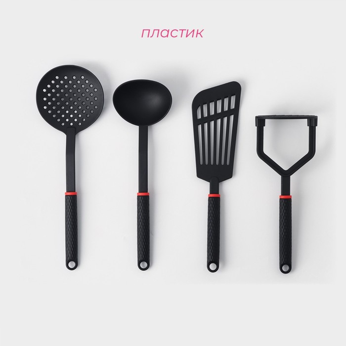 Набор кухонных принадлежностей "Picanto" 4 предмета, цвет черный - фото 2 - id-p219455501