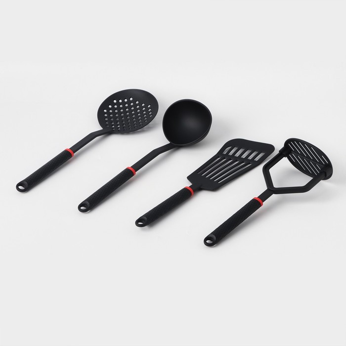 Набор кухонных принадлежностей "Picanto" 4 предмета, цвет черный - фото 3 - id-p219455501
