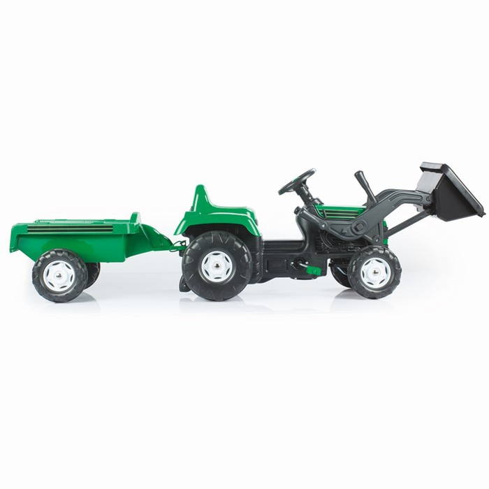 Трактор педальный DOLU Ranchero, с прицепом и ковшом, клаксон, цвет зеленый - фото 3 - id-p219455758