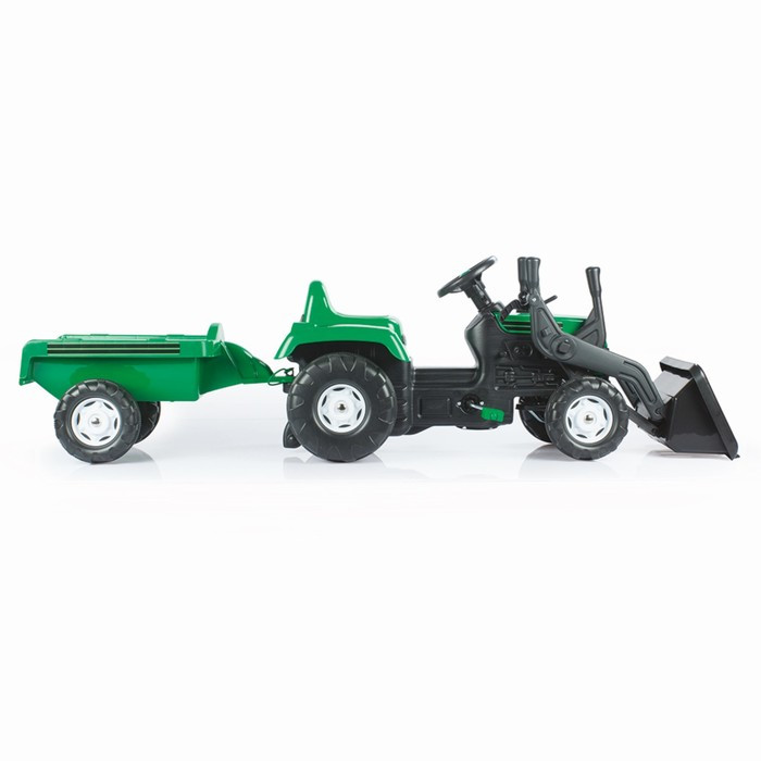 Трактор педальный DOLU Ranchero, с прицепом и ковшом, клаксон, цвет зеленый - фото 4 - id-p219455758