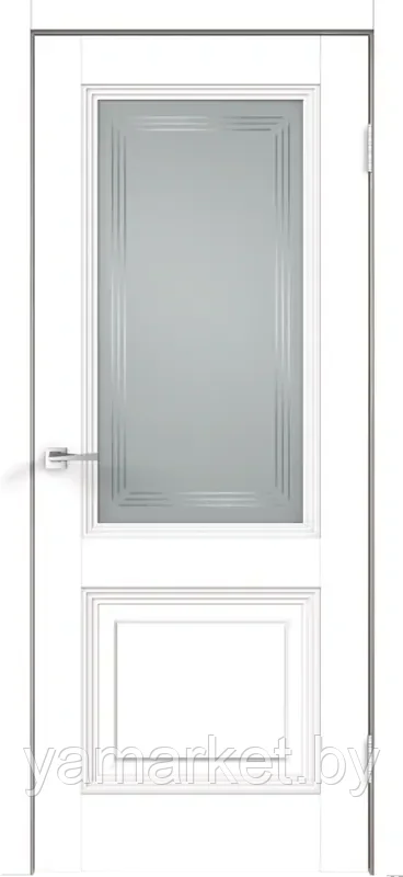 Дверное полотно Экошпон ALTO 10 2V 800х2000 цвет Белый Эмалит стекло Грани №2 Мателюкс - фото 1 - id-p219459042