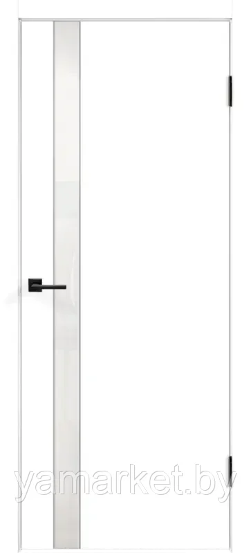 Дверное полотно Экошпон SMART Z1 800х2000 цвет Белый Эмалит стекло Лакобель белое - фото 1 - id-p219459045