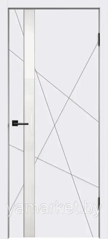 Дверное полотно Эмаль SCANDI S Z1 600х2000 цвет Белый стекло Лакобель белое - фото 1 - id-p219458372