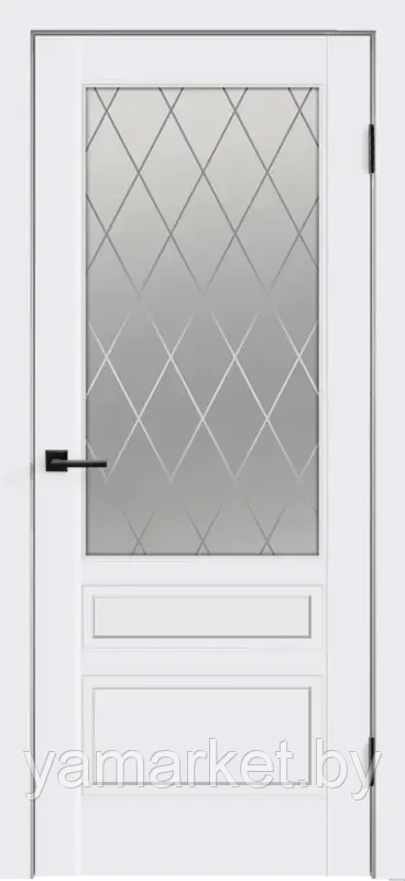 Дверное полотно Эмаль SCANDI 3V 700х2000 цвет Белый стекло РОМБ Мателюкс - фото 1 - id-p219458413