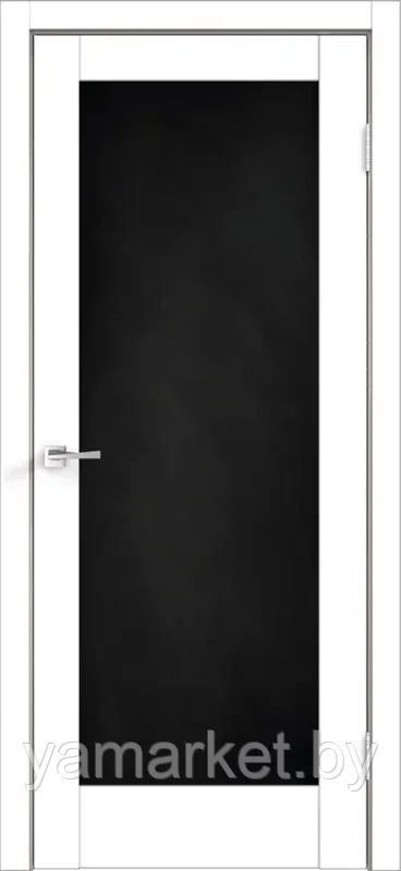 Дверное полотно Экошпон ALTO 4GR 600х2000 цвет Белый Эмалит филенка + графитовая доска