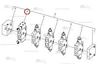 Шестиходовой двухпозиционный клапан 63/125 л/мин B92.05573 для свеклоуборочного комбайна Grimme Rexor 620/630