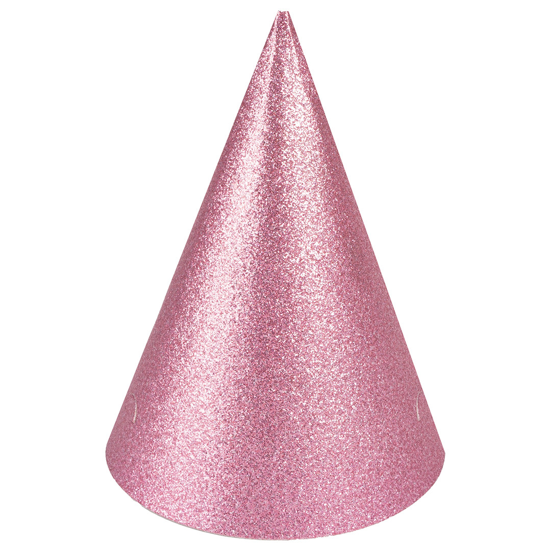 Колпак Розовый, с блестками, 16 см, 6 шт - фото 1 - id-p219460209
