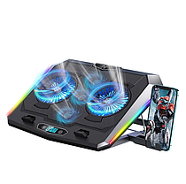Охлаждающая подставка для ноутбука с 5 вентиляторами и с RGB-подсветкой, фото 2