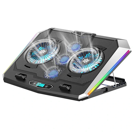 Охлаждающая подставка для ноутбука с 5 вентиляторами и с RGB-подсветкой, фото 2