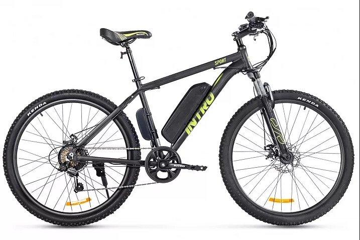 Электровелосипед Велогибрид Intro Sport черно-зеленый-2681 - фото 1 - id-p219465026